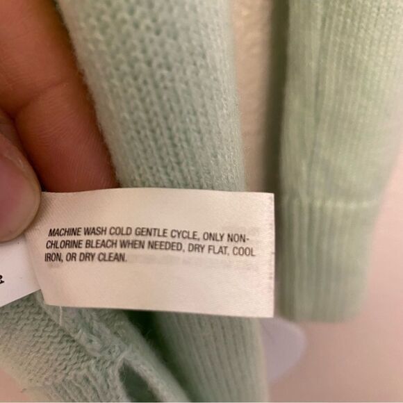 Gap mint green thin knit Long sleeve open front sweater cardigan wool blend S - Picture 5 of 9